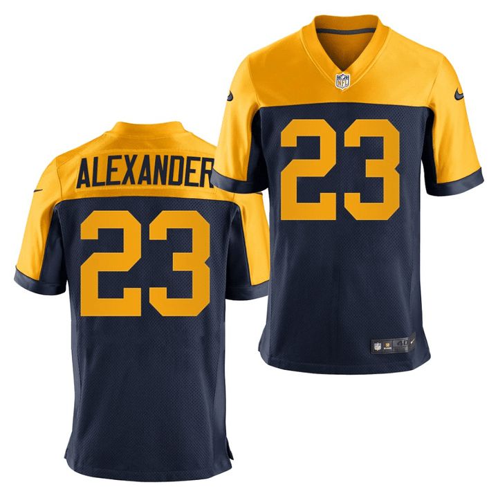 Men Green Bay Packers #23 Jaire Alexander Nike Navy Throwback Game NFL Jersey->green bay packers->NFL Jersey